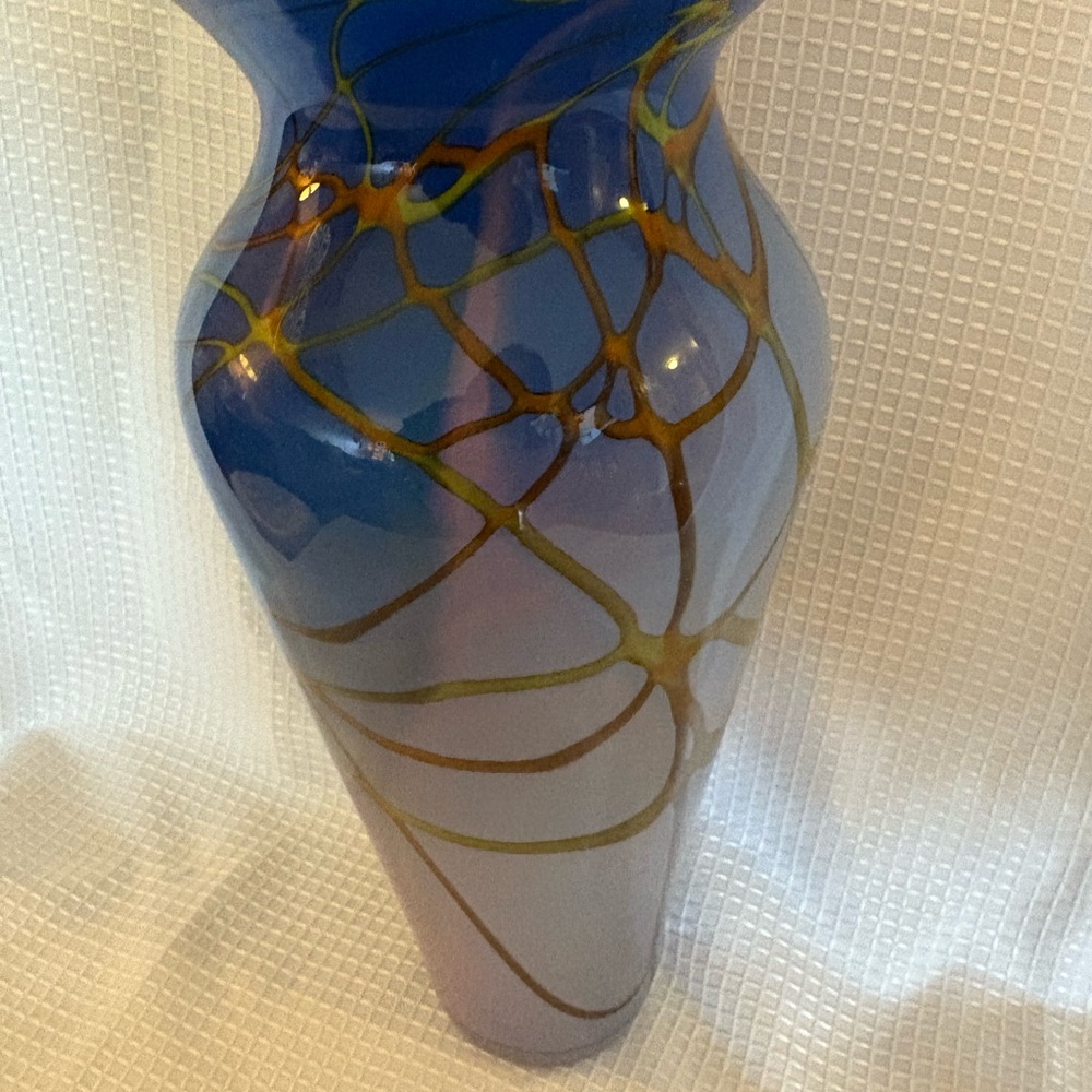 Scott Simmons Sunrise Glassworks Signed Hand-Blown Art Glass Vase 11” - Picture 9 of 15